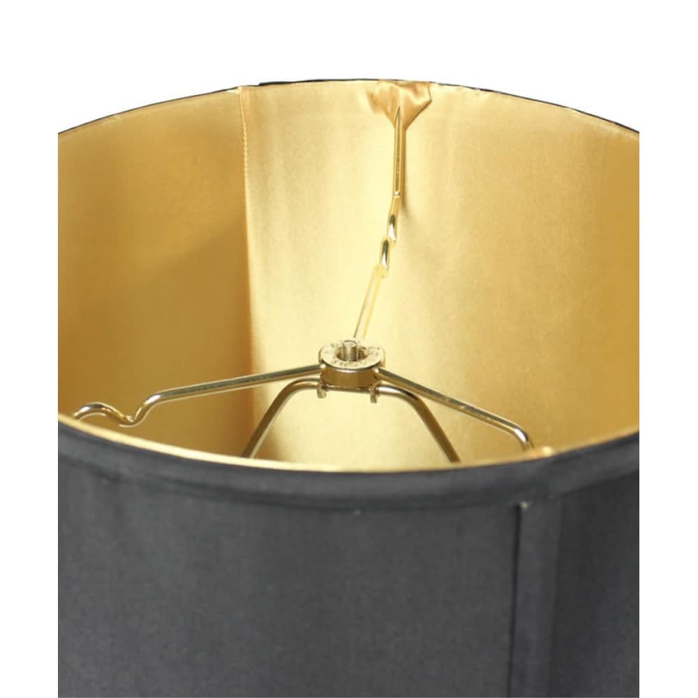 12x14x15 Black Fabric Drum Lamp Shade With Gold Liner Modern Contemporary - Diamond Home USA