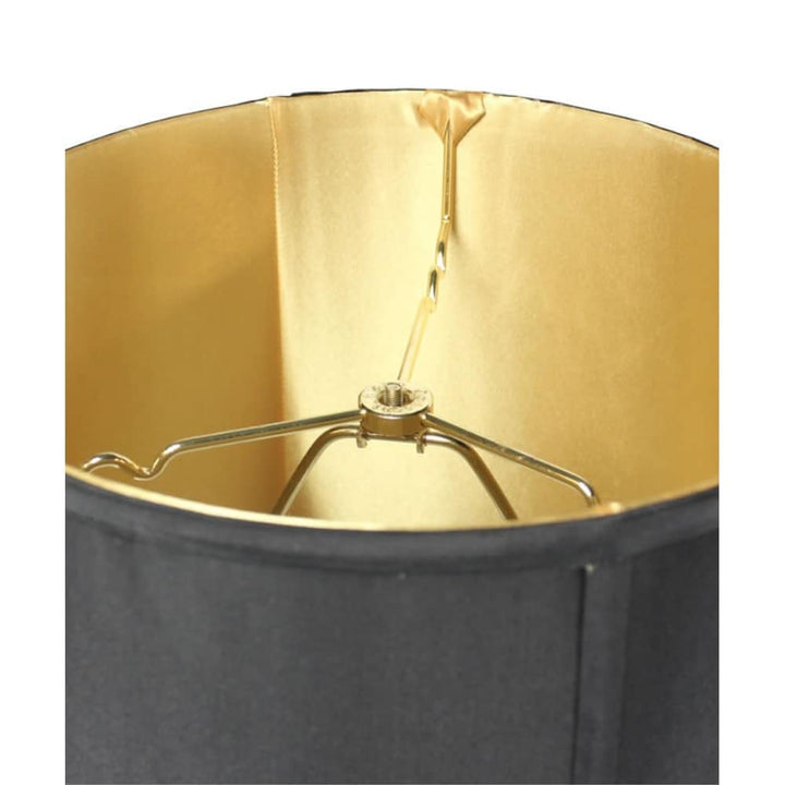 12x14x15 Black Fabric Drum Lamp Shade With Gold Liner Modern Contemporary - Diamond Home USA