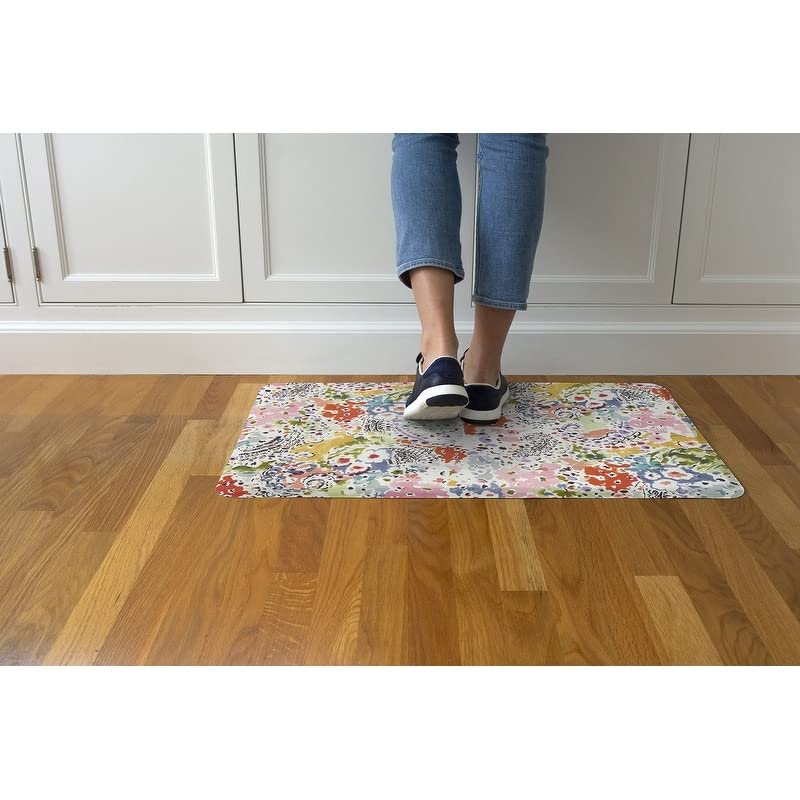 Anti-Fatigue Comfort Mat 20in X 30in Multi Color Floral Botanical Bohemian - Diamond Home USA