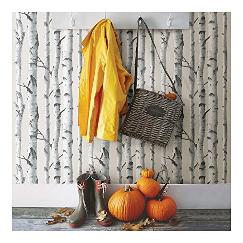 Birch Tree Peel Stick Wallpaper X 20.5in White Nature Farmhouse Wildlife Vinyl