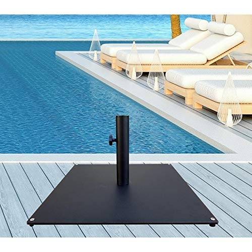 Steel Umbrella Base Black - 50 Lbs. Square