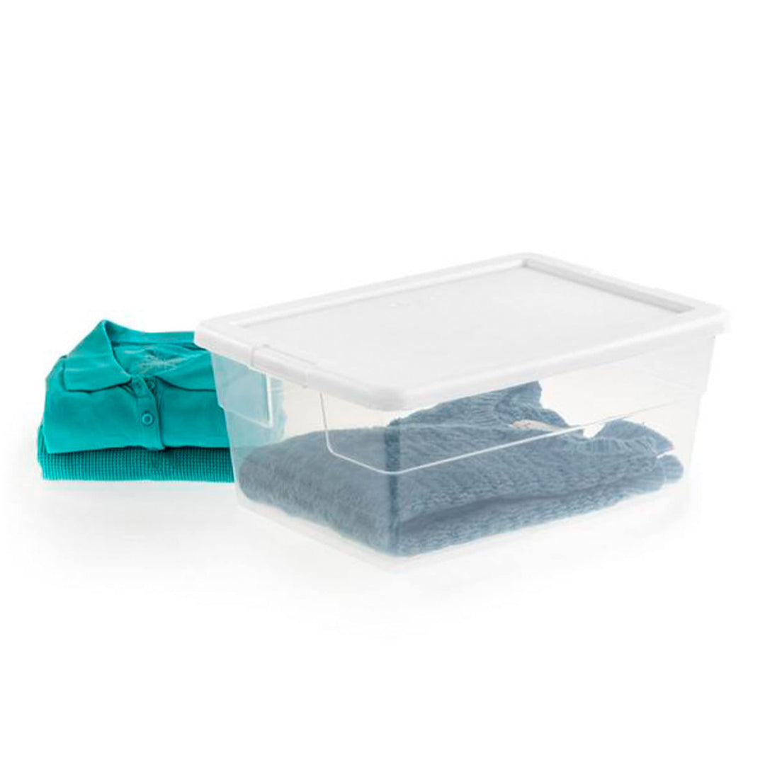 Sterilite? 16 Quart Basic Clear Storage Box with White Lid