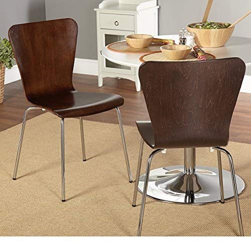 Simple Living Pisa Bentwood Stackable Dining Kitchen Chairs (Set of 2) (black)