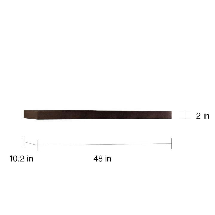 48-inch Espresso Wall Mounted Floating Shelf Brown Children's MDF Wood