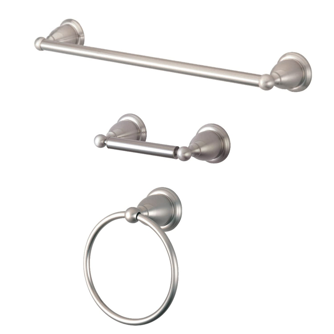 Kingston Brass BAK175148SN Heritage 3-Piece Bathroom Accessory Set Brushed Brushed Nickel