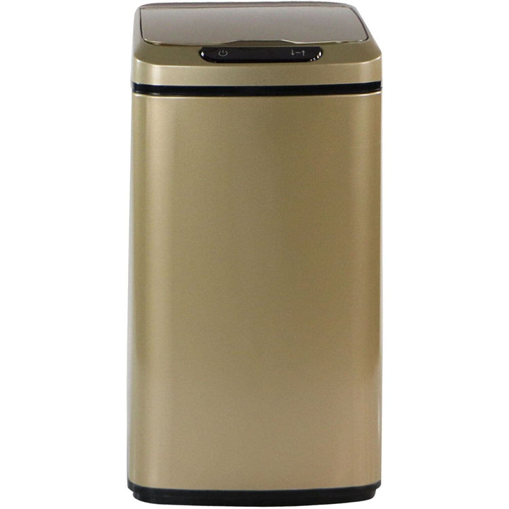 12-Liter / 3.2-Gallon Trash Can with Sensor Lid in Gold Rectangle Stainless