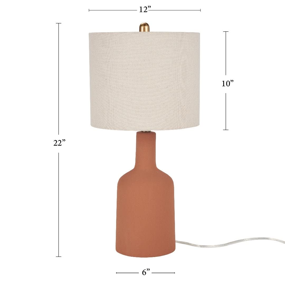 22" Modern Terracotta Orange Table Lamp Farmhouse Contemporary Rustic - Diamond Home USA