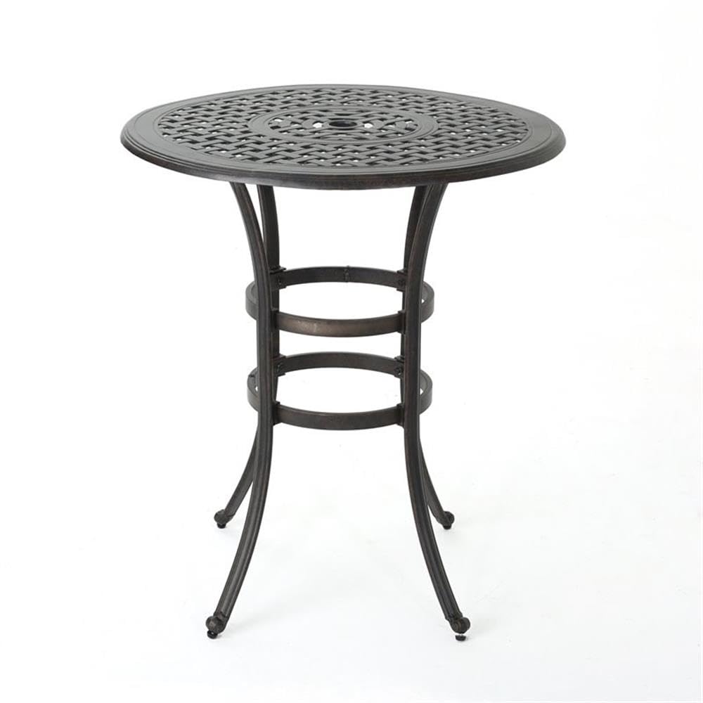 Christopher Knight Home Alfresco Outdoor 37" Cast Aluminum Round Bar Table