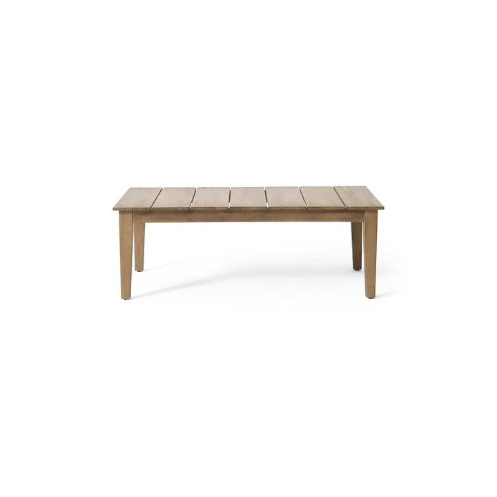 Acacia Wood Outdoor Coffee Table Brown Rustic Rectangular Water Resistant - Diamond Home USA