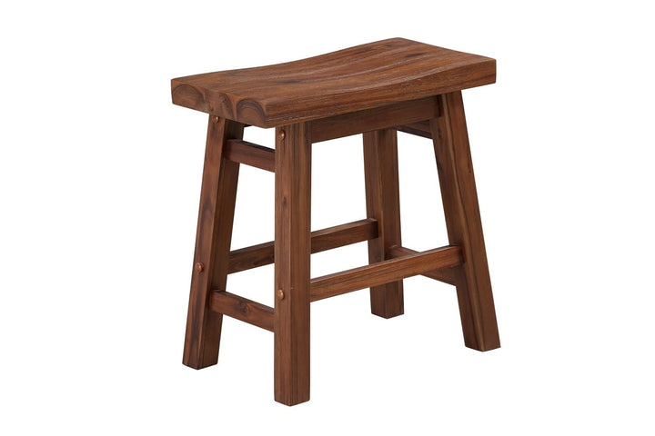 Boraam Sonoma Backless Saddle Dining Height Stool - Chestnut Wire-Brush - Set of