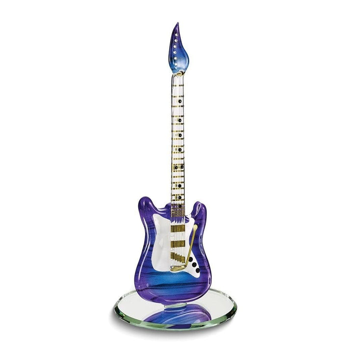 Purple Haze Electric Guitar Handcrafted Glass Figurine Clear