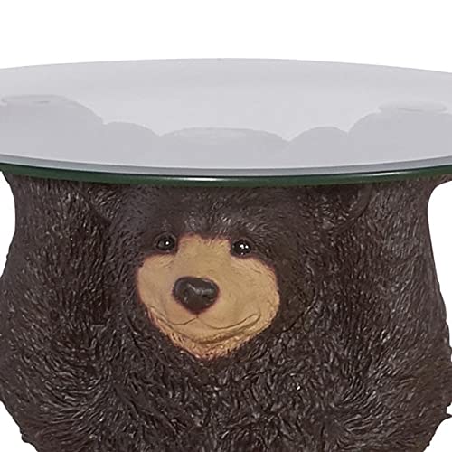 Powell Barney Bear Cabin Resin Glass Accent Side Table