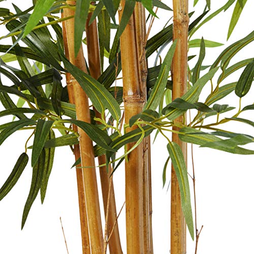 Nearly Natural 5812 5’ Bamboo Artificial Tree in White Tower Planter Green