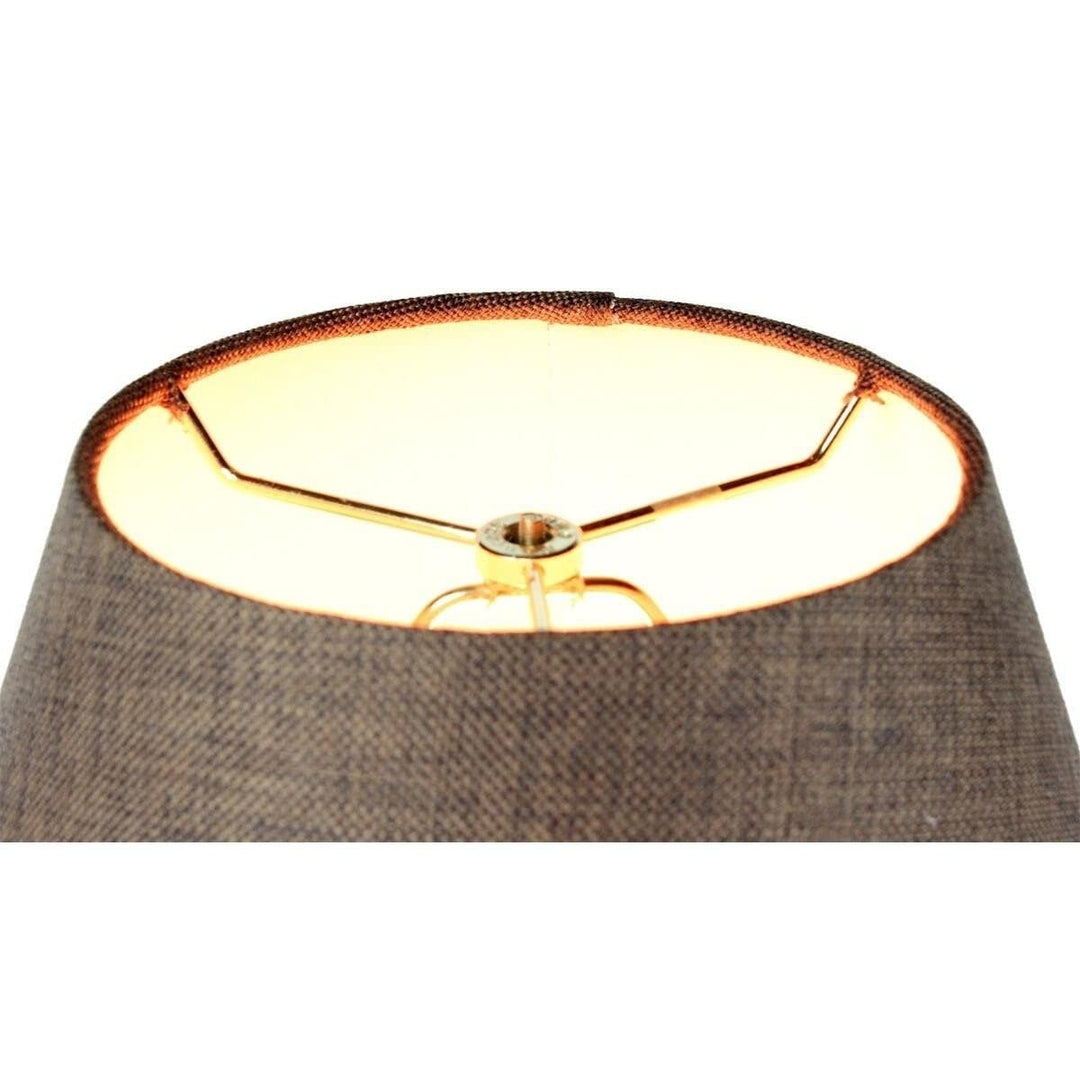 8x16x12 Hard Back Empire Lampshade Chocolate Burlap Brown Modern Contemporary - Diamond Home USA