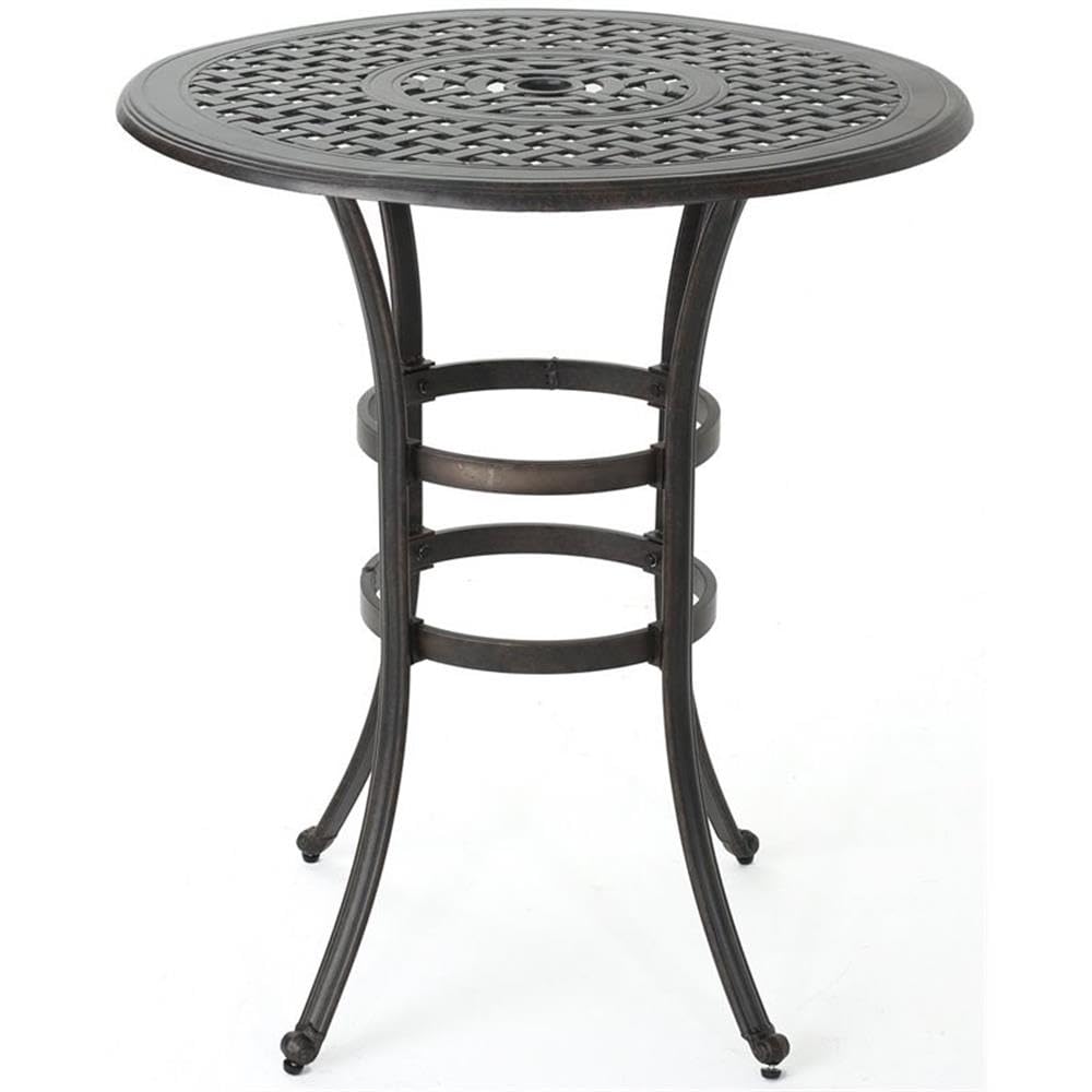 Christopher Knight Home Alfresco Outdoor 37" Cast Aluminum Round Bar Table