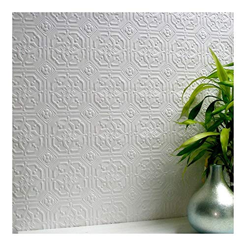 Paintable Original Wallpaper 20.5 X White Traditional Vinyl