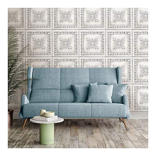 Reclaimed Tin Peel Stick Wallpaper X 20.5in Grey Vinyl Removable