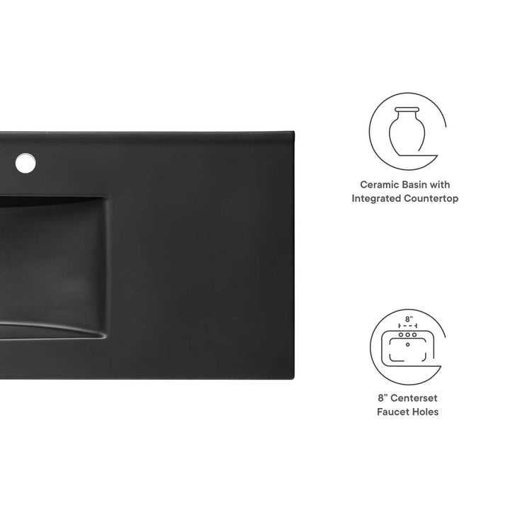 Cayman 48" Single Basin Bathroom Sink - Black