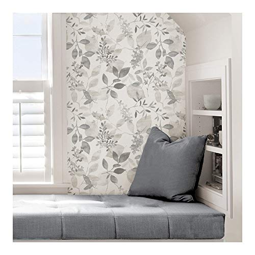 Grey Breezy Peel Stick Wallpaper X 20.5in Nature Modern Contemporary Wildlife