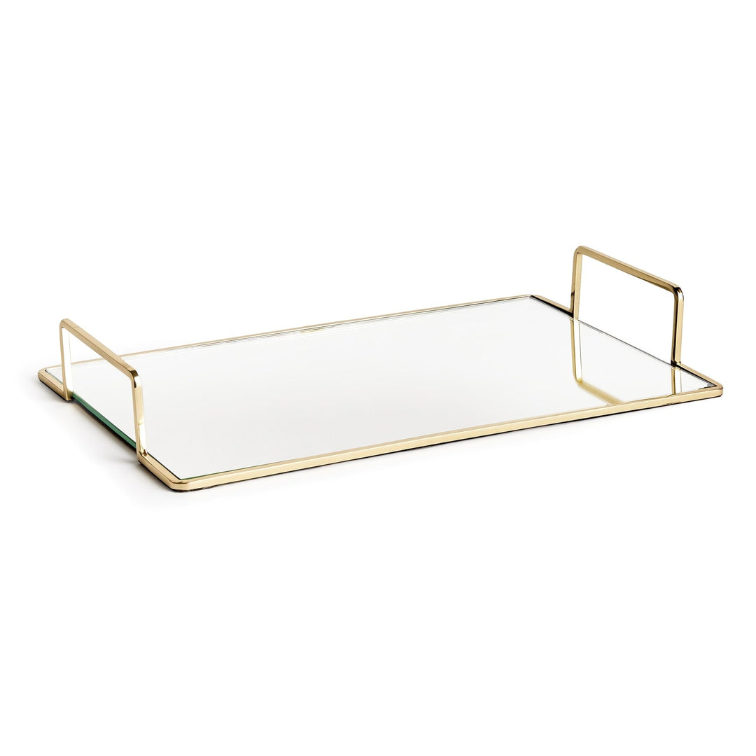 Decorative Tray Small 17.5"x10.75" Gold Glass Mirrored Finish