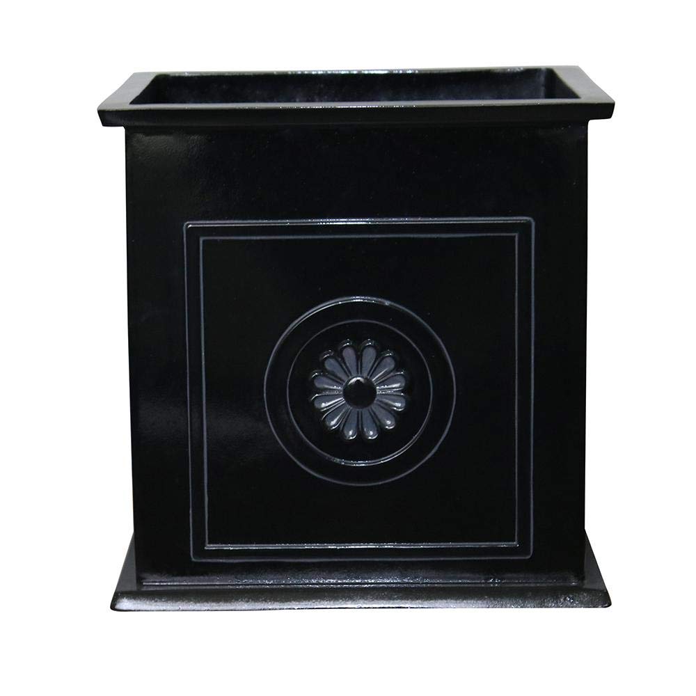 Southern Patio 16" Colony Square Planter Black