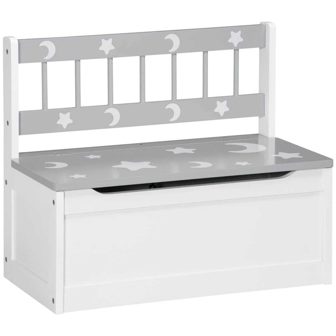 Toddler Toy Box Storage Bench with Large 27 L Interior Kids Seat for Playroom