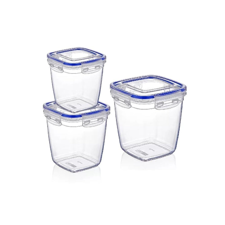 3 Pack Deep Square Sealed Containers 20 Oz 36 Oz. Clear Plastic Piece