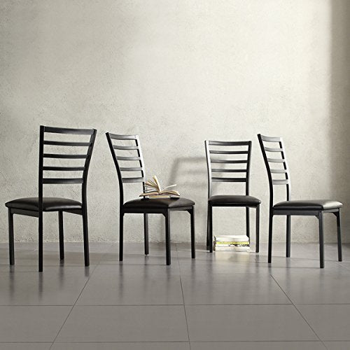 TRIBECCA home Darcy II Espresso Contoured Metal Dining Chairs Set of 4