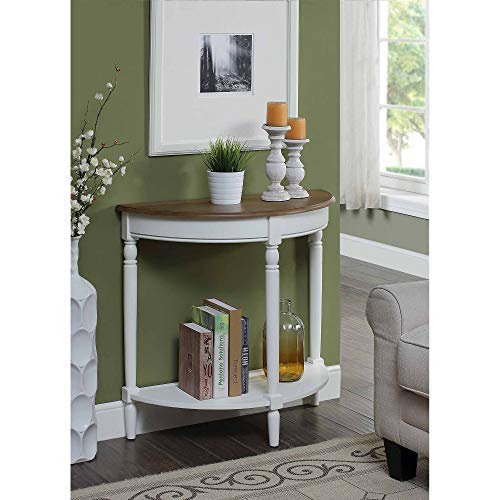 Semi Circle Demilune Table for Hallway Entryway Space Wooden Half