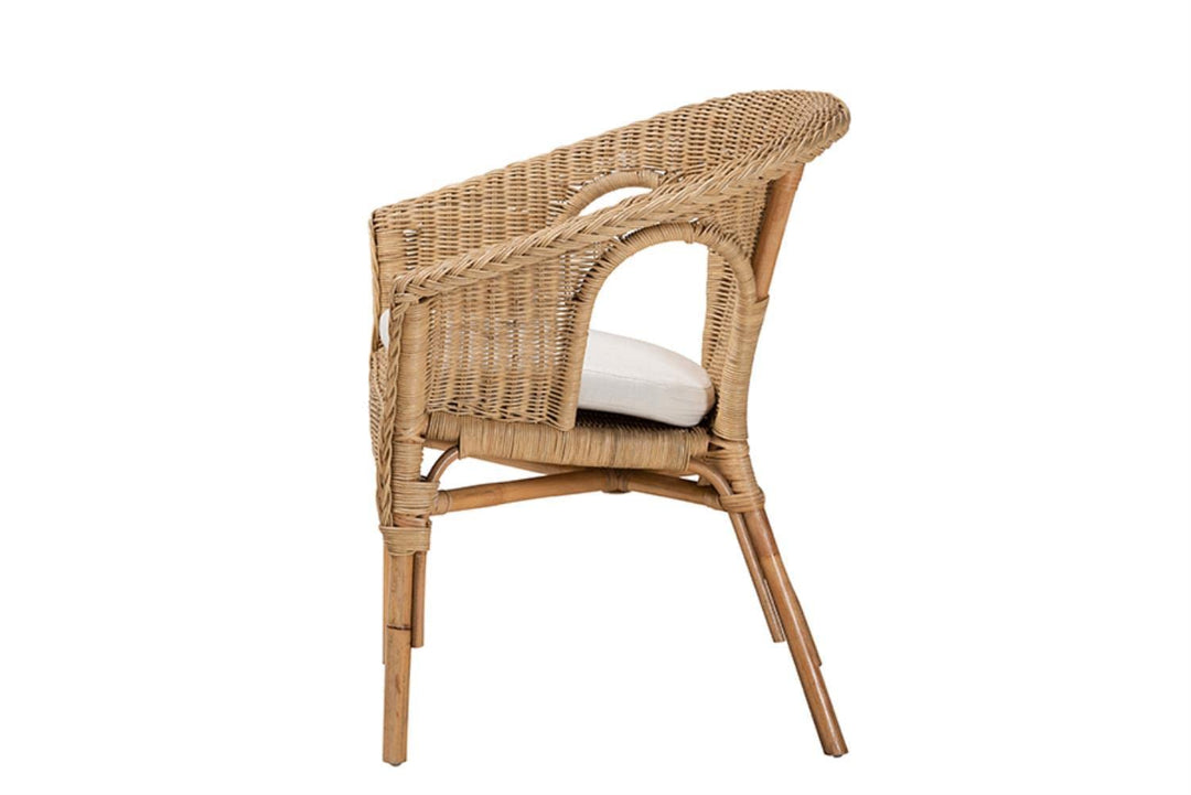 Baxton Studio Abbey Modern Bohemian Natural Brown Antique Rattan Dining Chair