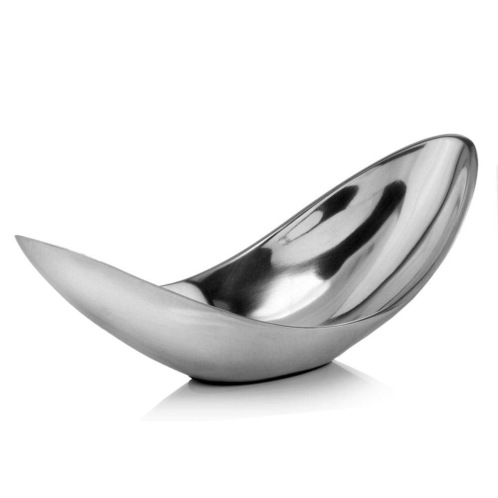 5" X 13" 5.5" Twisted Bowl Silver Oval