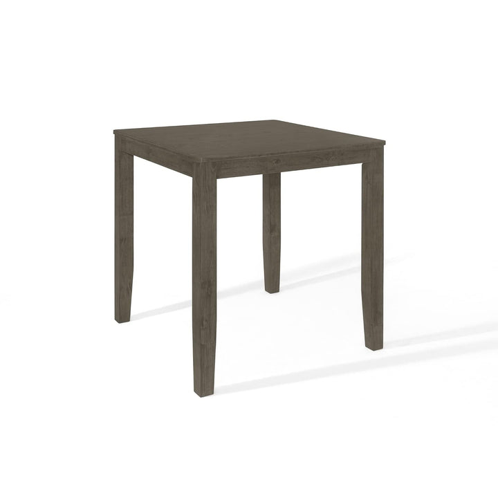 Simple Rustic Square Counter Height Dining Table Grey Rubberwood Natural Finish