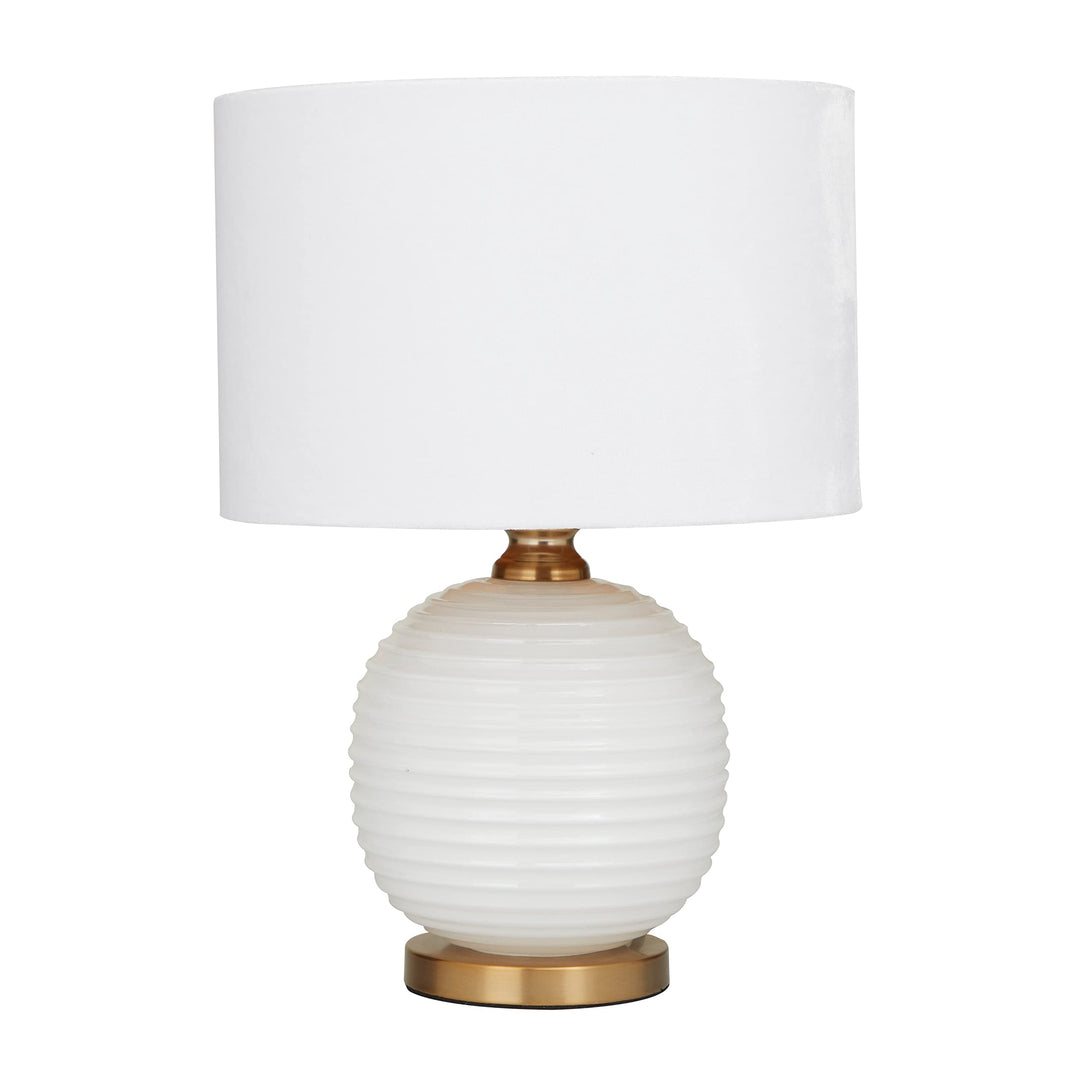 White Glass Modern Accent Lamp 13 X 19 Contemporary Energy Efficient