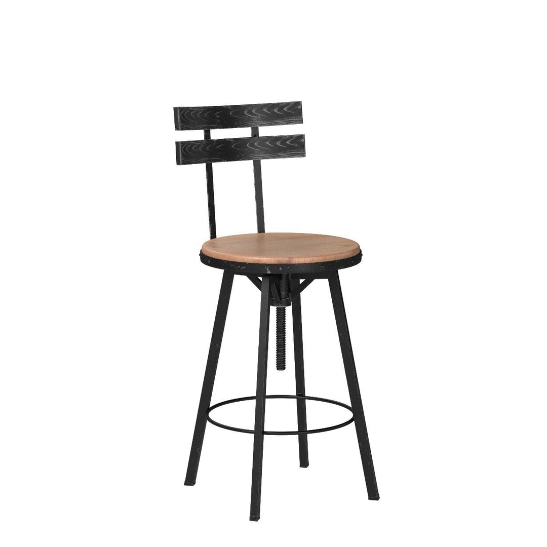 Christopher Knight Home Alanis Firwood Barstool 39" Black Brush Silver