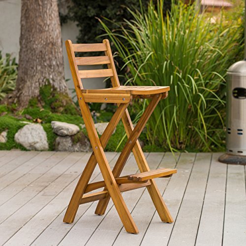 Christopher Knight Home Atlantic Outdoor Foldable Wood Barstool 31" Natural Wood