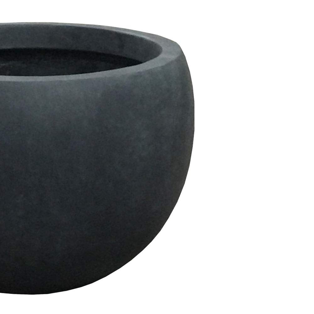 Lightweight Concrete Bowl Granite Planter-Small 11.8'x11.8'x7.9' Grey Round