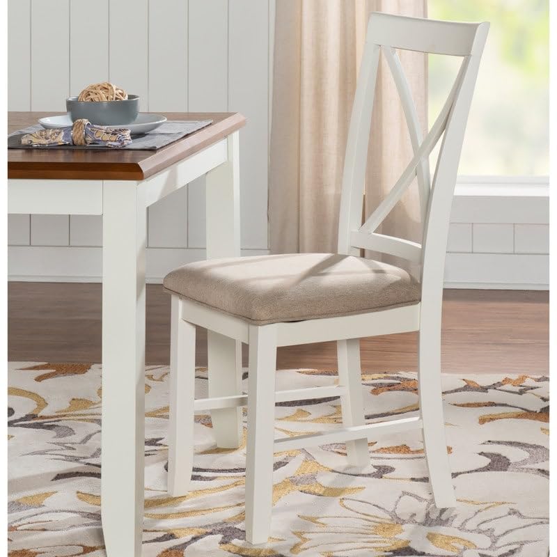 Powell Jane White Cushioned Dining Chair (Set of 2) Beige