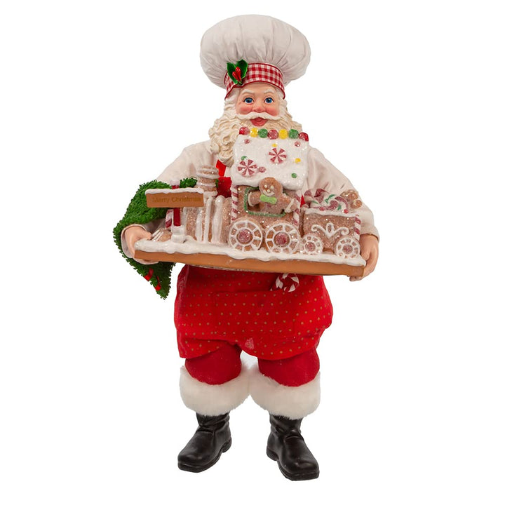 Kurt Adler 11-Inch Fabriché Santa with Gingerbread Train