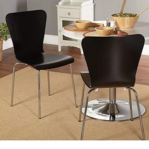 Simple Living Pisa Bentwood Stackable Dining Kitchen Chairs (Set of 2) (black)