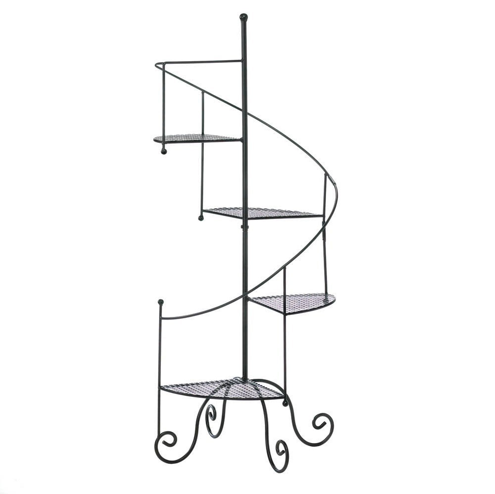 Metal Plant Stand Black Vintage Tall Tiered Spiral Showcase Metal Plant Stands