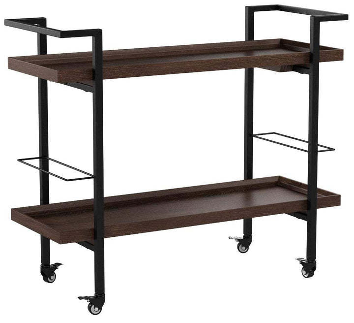 Christopher Knight Home Gerard Industrial Wooden ar Cart Dark Walnut Finish /