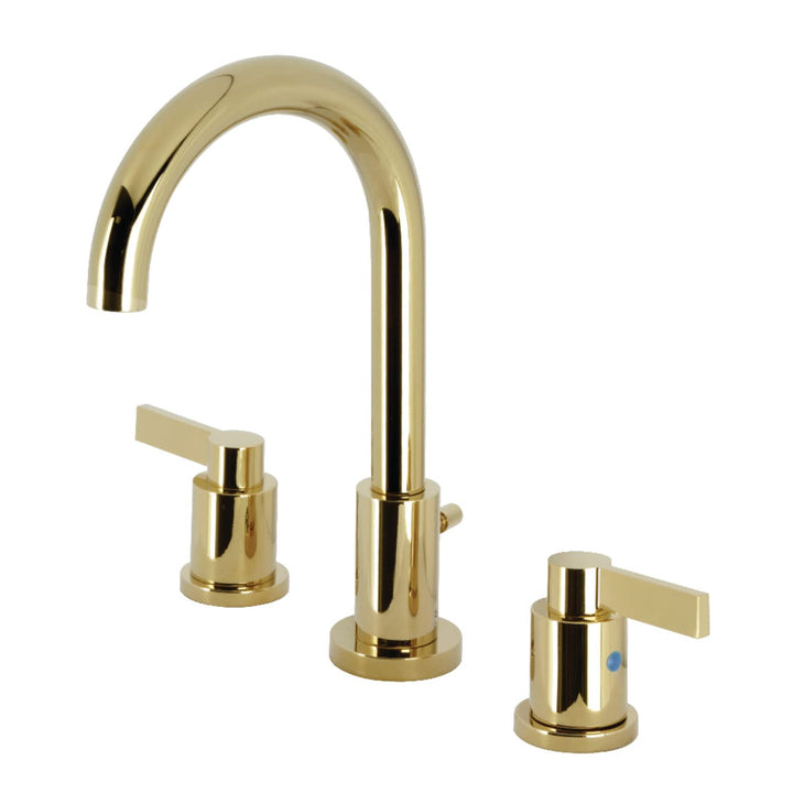 Kingston Brass FSC8922NDL NuvoFusion Widespread Bathroom Faucet Pop-Up 5-3/8 Polished Brass