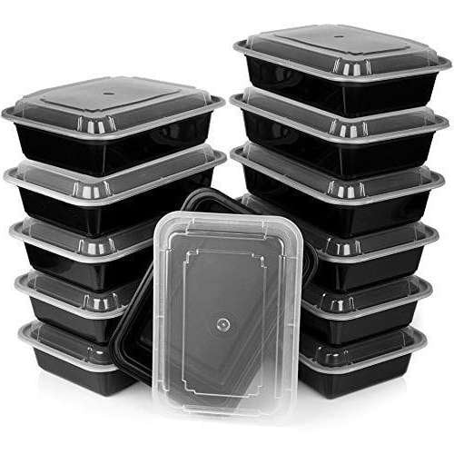 12 Pieces Black Food Containers with Lids Set (2" x 9" x 5") Best For Parties - Diamond Home USA