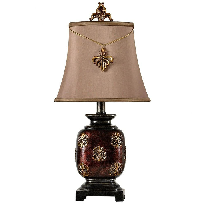 Stylecraft Home Collection Maximus Mini Accent Table Lamp with Fleur De Lis