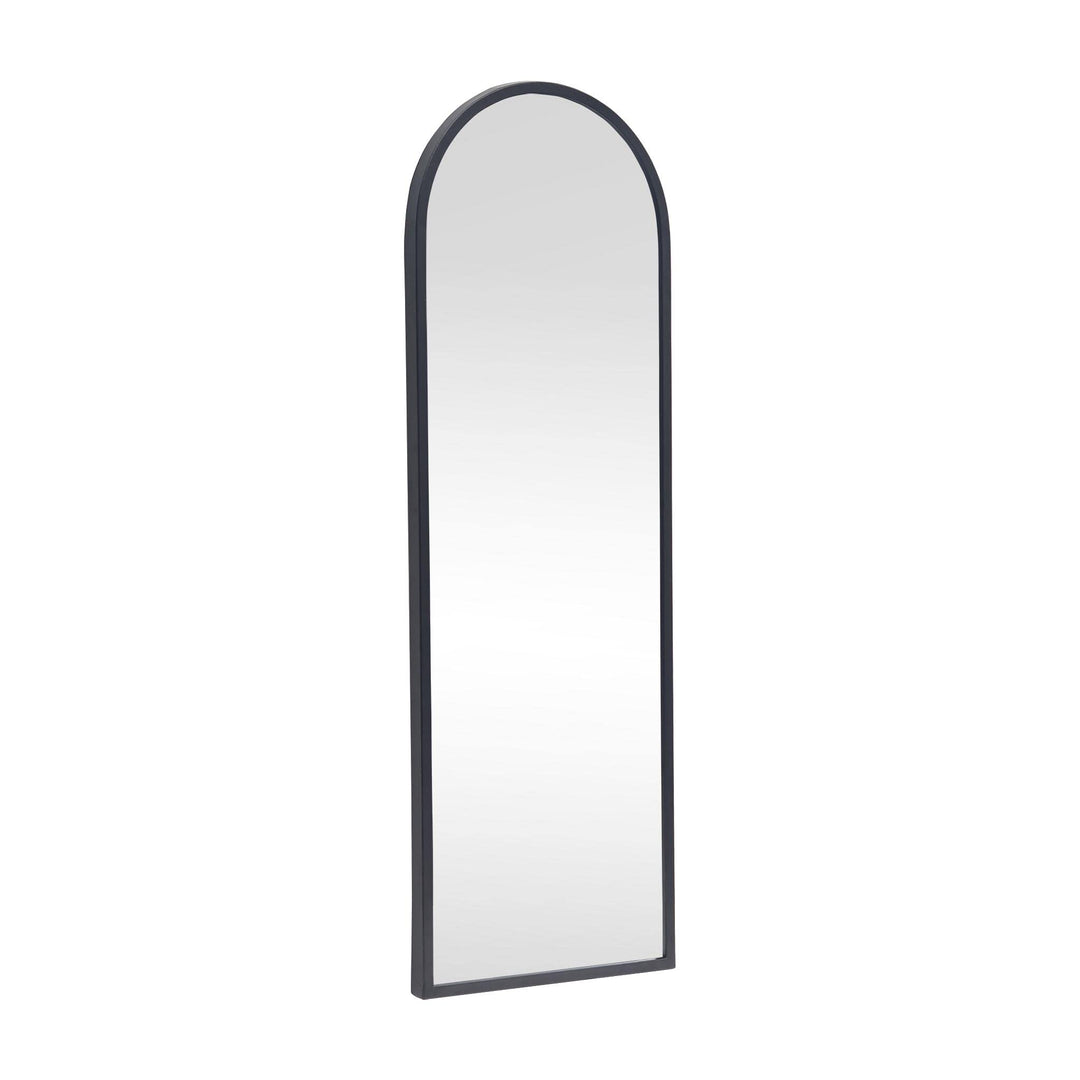 Arched Wall Mounted Mirror with Matte Black Metal Framed 47.6" h Antique