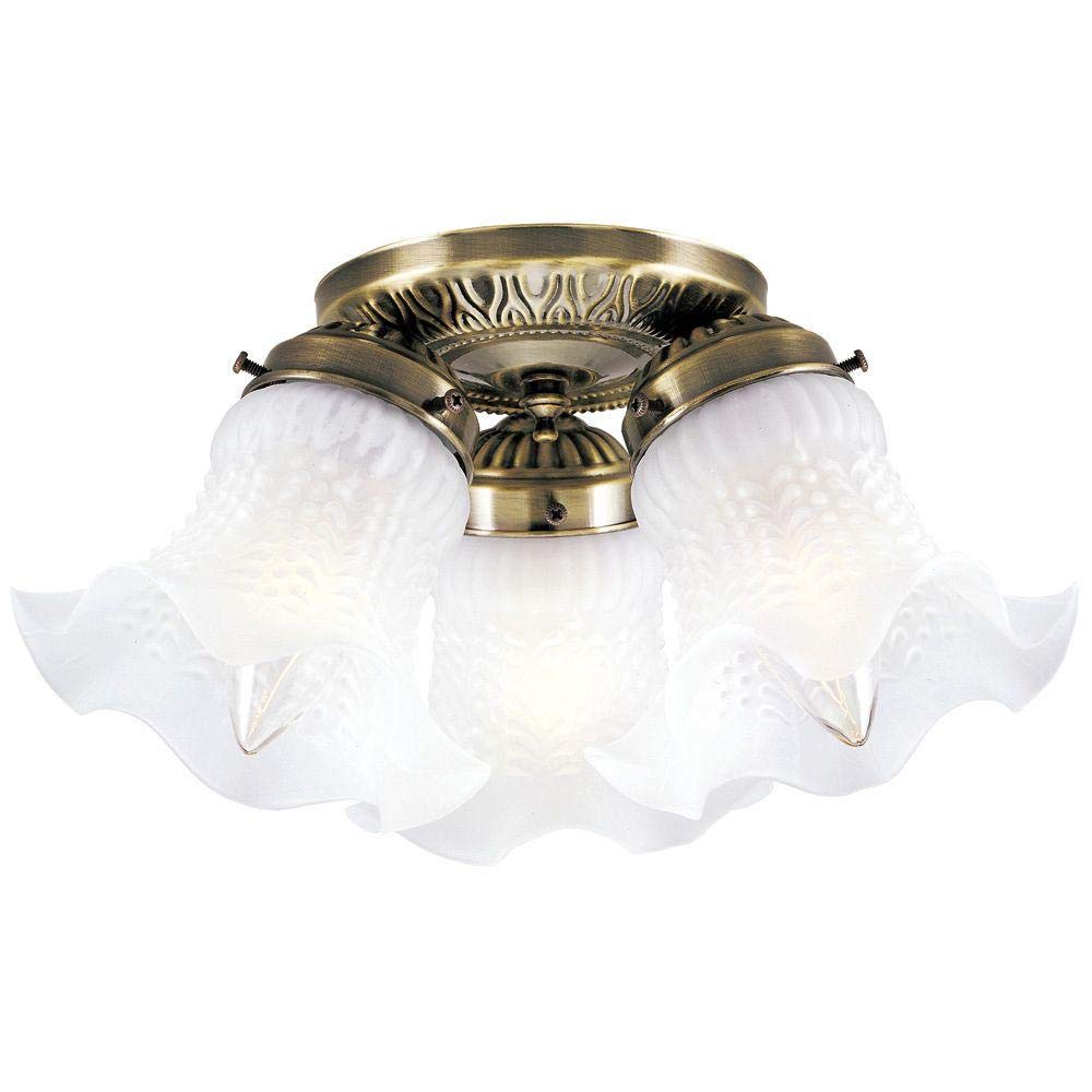 Westinghouse 6668600 Three-Light Flush-Mount Interior Ceiling Fixture Antique