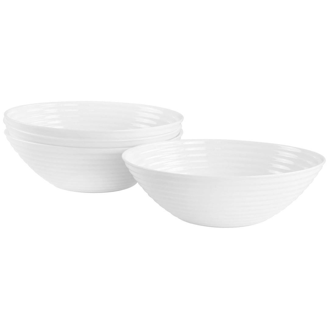 Ultra Patio 4 Piece Tempered Opal Glass Cereal Bowl Set White 7 In Solid