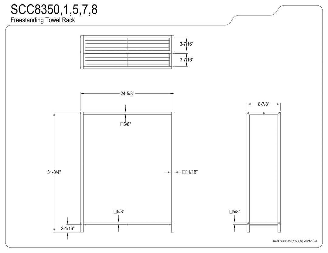 Kingston Brass Edenscape Freestanding 3-Bar Towel Rack