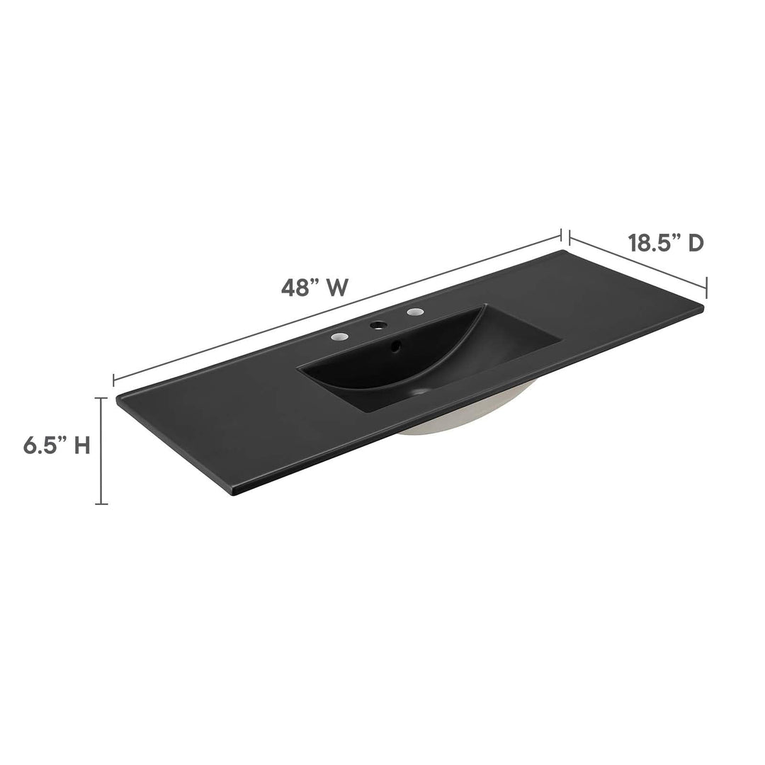 Cayman 48" Single Basin Bathroom Sink - Black