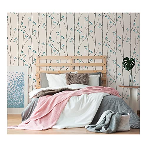 Ingrid Blue Scandi Tree Wallpaper 20.5 X Nature Scandinavian Wildlife Washable